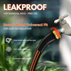 10Ft Flexible Garden Hose, No-Kink Rubber Water Hose, W.P. 200 Psi | Freeze & Wear Resistant Hose With 3/4" Ght Male/Female Fittings, 600 Psi Burst Strength For Outdoor Watering