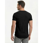 Jmierr Men'S Muscle Slim Henley Shirts Crewneck Longline T-Shirt Gym Workout Athletic Shirt Tees With Button