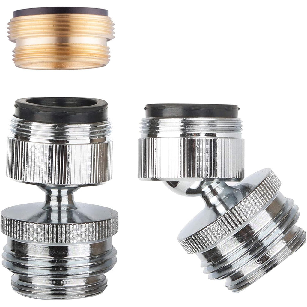 Hibbent Faucet Adapter Kit, Swivel Aerator Adapter To Connect Garden Hose - Multi-Thread Kitchen Sink Faucet To Garden Hose Adapter 3/4 Inch - Chrome Finished