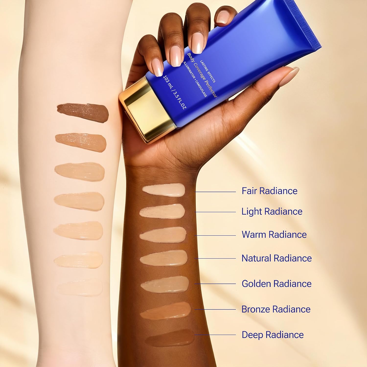 Body Coverage Perfector, Tattoo Cover Up Makeup Waterproof Body Full Coverage Concealer For Bruises Scars Veins, Long Lasting Leg Tattoo Concealer Foundation For Wedding Dating, 3.5Oz Natural Radiance