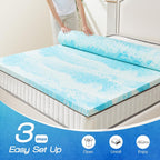 Sweetcrispy Memory Foam Mattress Topper Twin Xl, 3 Inch Thick Gel Infused Cooling Toppers Pad For Twin Xl Size Bed, Sleeper Sofa, Rv, Camper, Certipur Us Certified, Ventilated And Breathable