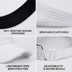 Sports Sun Visor with Reflective Brim for Men Women, Lightweight Soft Quick-Dry Visor Hat, Packable Tennis Golf Running Visor