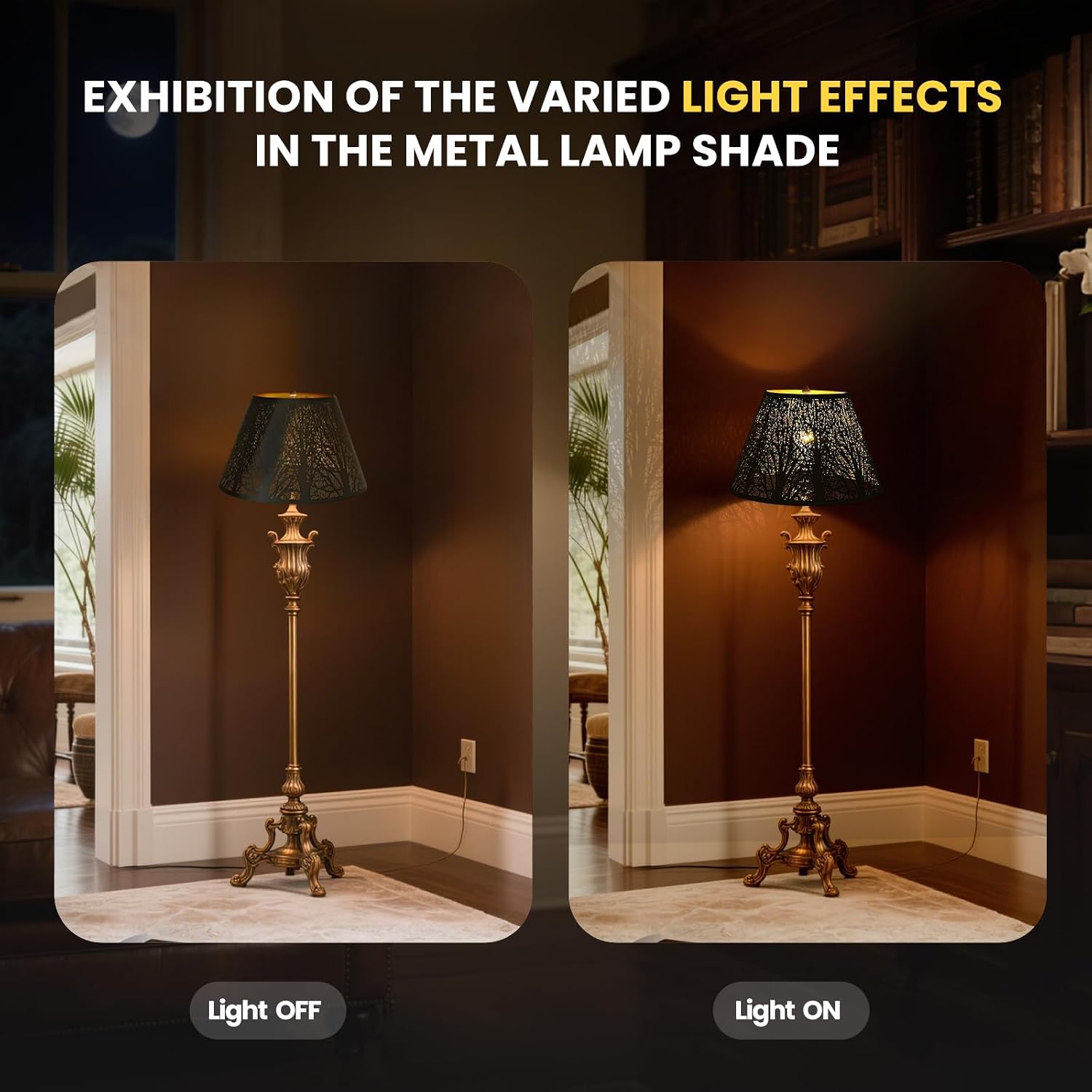 Lamp Shades For Table Lamp 7" Top X 13" Bottom X7.8" High,Metal Lamp Shades, Lamp Shades Replacement For Table Lamp Floor Lamp Pendant Light,Easy Install