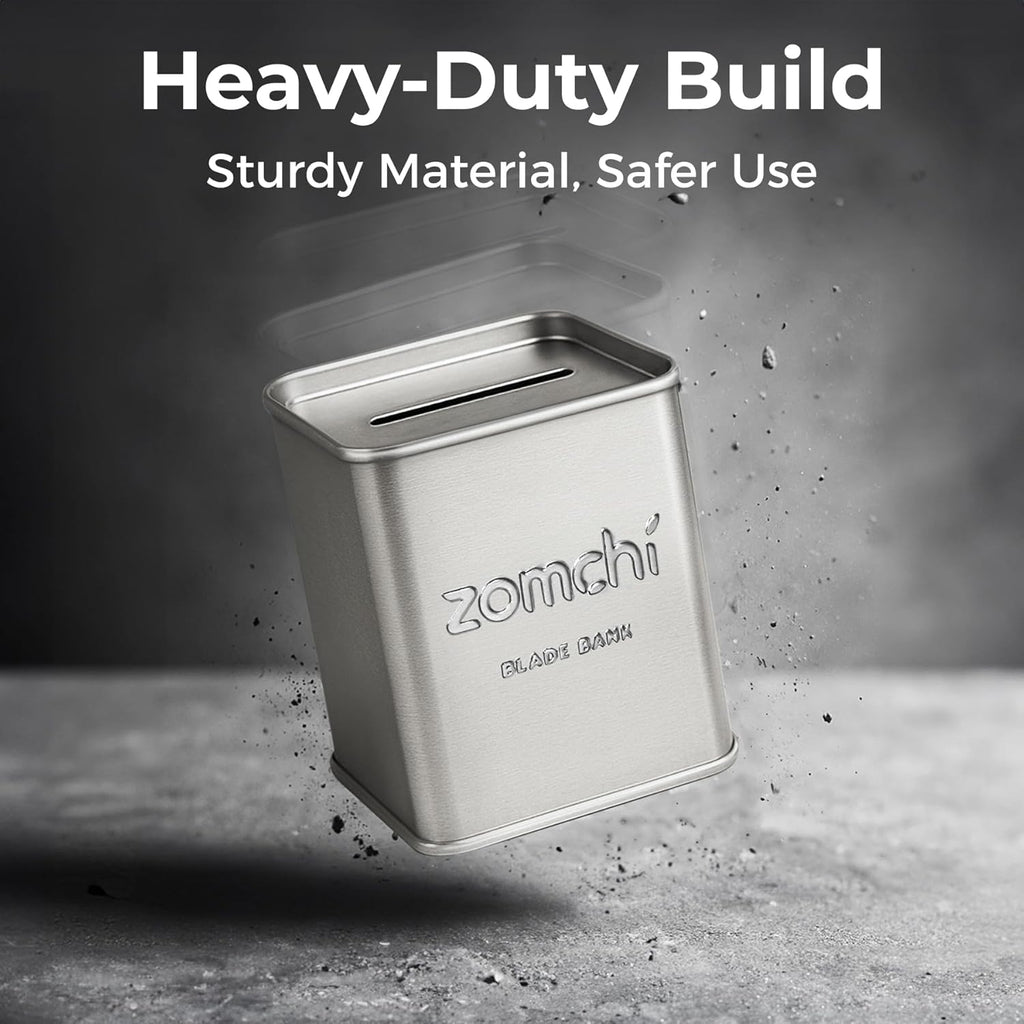 ZOMCHI Blade Disposal Container for Safety Razor Blade Storagement,Razor Blade Disposal Container (Silver)