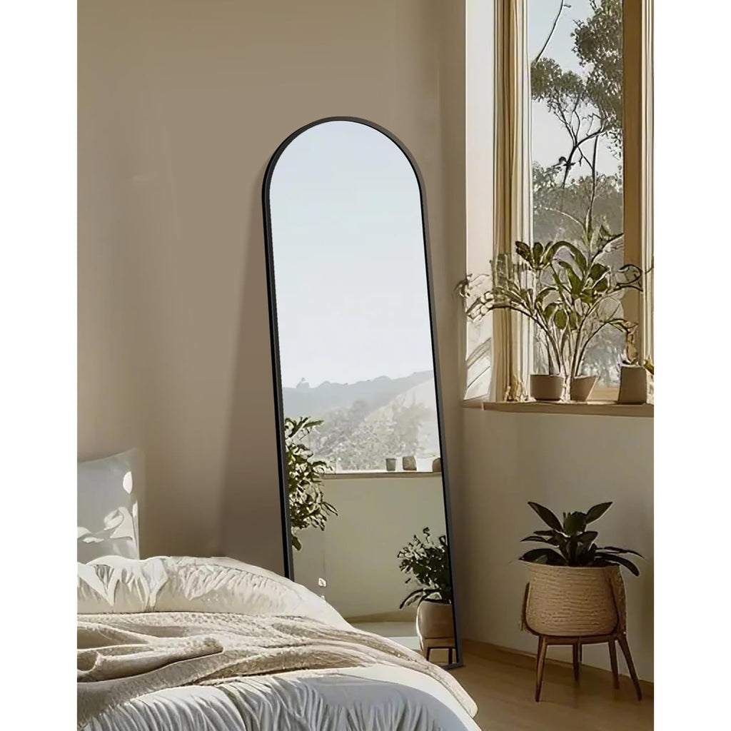 Delma Arched Mirror Full Length,Standing Mirror Full Body,Large Floor with Stand for Wall Entryway Door Bedroom Bathroom Living Room
