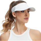 Sports Sun Visor for Women Men, Summer Cooling Stretchy Visors Hats, Womens Ponytail Hat for Golf, Running, Beach Tennis
