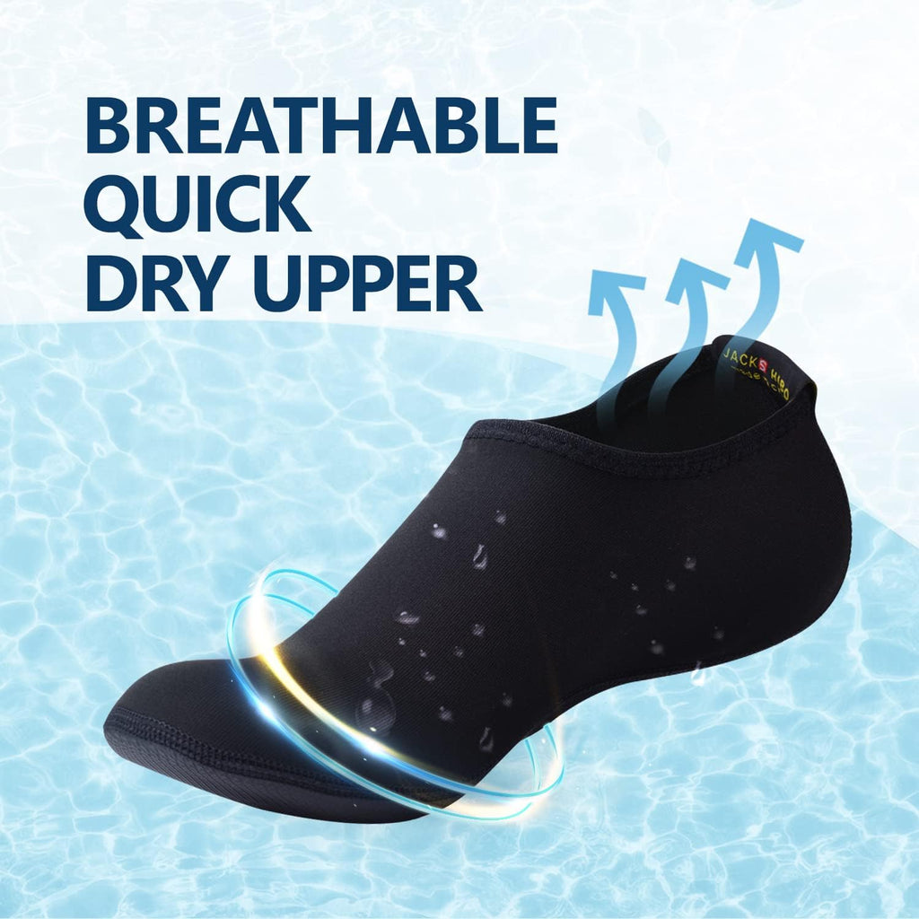 Jackshibo Water Shoes For Women Men Quick-Dry Swim Shoes Beach Water Socks | Aqua, Swimming, Yoga, Surf, River, Lake, Kayak, Pool Socks, Cruise Essentials, Sport, Adult, Unisex, Cute, Barefoot, Vacation