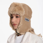 Winter Trapper Hat with Windproof Ear Flaps,Women Men Faux Fur Bomber Hat, Thermal Aviator Cap for Outdoor Skiing Hunting