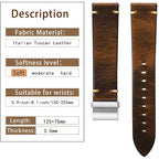 Getalia Leather Watch Band Retro Oil Wax Leather,18Mm 19Mm 20Mm 21Mm 22Mm Quick Release Foldover Clasp Watch Straps For Men And Women