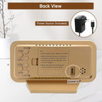 Peakeep Slim Digital Mirror Aesthetic Alarm Clock For Bedrooms Desk Decor | Plug In Electric Big Led Modern Small Clock For Office Living Room, Battery Backup, 6 Dimmers (Gold)