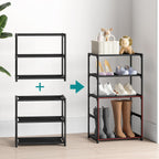3 Tier Extra Small Shoe Rack (16.3" Wide), Narrow Stackable Shoe Shelf For Kids Toddler Adult, Ultra-Lightweight Shoe Rack Stand For Closet Dorm Bedroom Storage Organizer, Entryway
