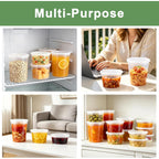 Deli Containers With Lids 48 Sets, 32/16/8 Oz X 16 Set Each, Bpa Free & Airtight Plastic Food Containers With Lids For Soup And Takeout Meal Prep Storage, Freezer, Microwave & Dishwasher Safe