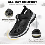 FitVille Extra Wide Womens Orthopedic Walking Sandals with Wide Toe Box, Outdoor Closed Toe Sandals with Adjustable Straps for Women, Arch Support Women's Shoes for Plantar Fasciitis, Swollen Feet