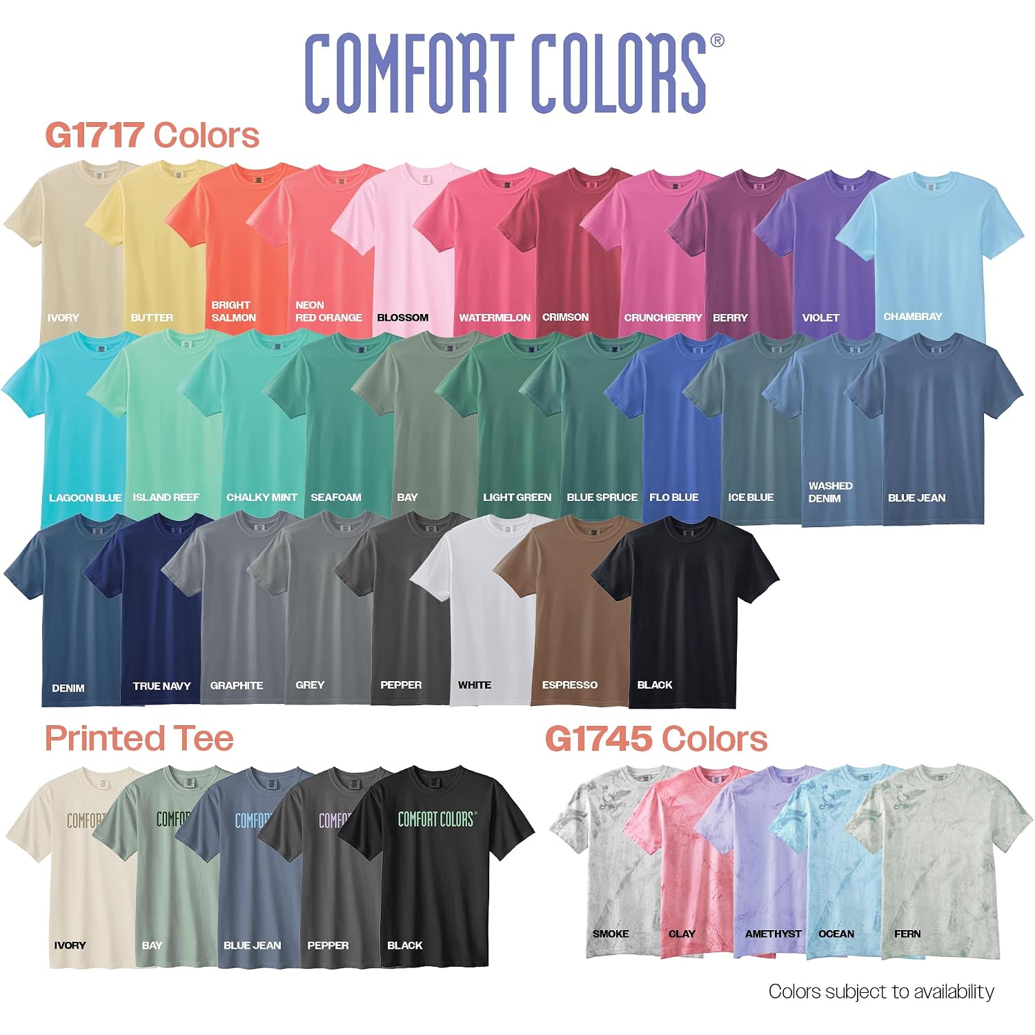 Comfort Colors Adult Heavyweight Short Sleeve Tee, Style G1717/G1745, Multipack