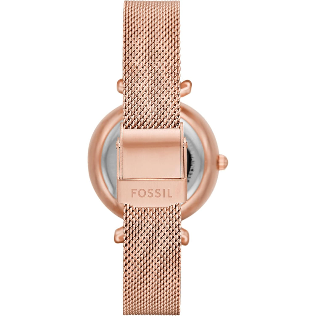 Fossil Women'S Carlie Automatic Stainless Steel Mesh Three-Hand Watch For Women,