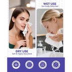 Disposable Face Towels, 10"×12" Xl Face Towelette Disposable, Soft Makeup Remover Dry Wipes, Thick Facial Tissue For Women Cleansing, Skin Care, 50 Count (4 Pack)