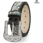 TRIWORKS Western Belts for Women Cowgirl,Cowboy Bling Country Turquoise Belts for Jeans Pants Dresses