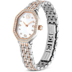 Swarovski Dextera Octagon Watch, Swiss Made, Metal Bracelet, Silver Tone, Rose Gold-Tone Finish