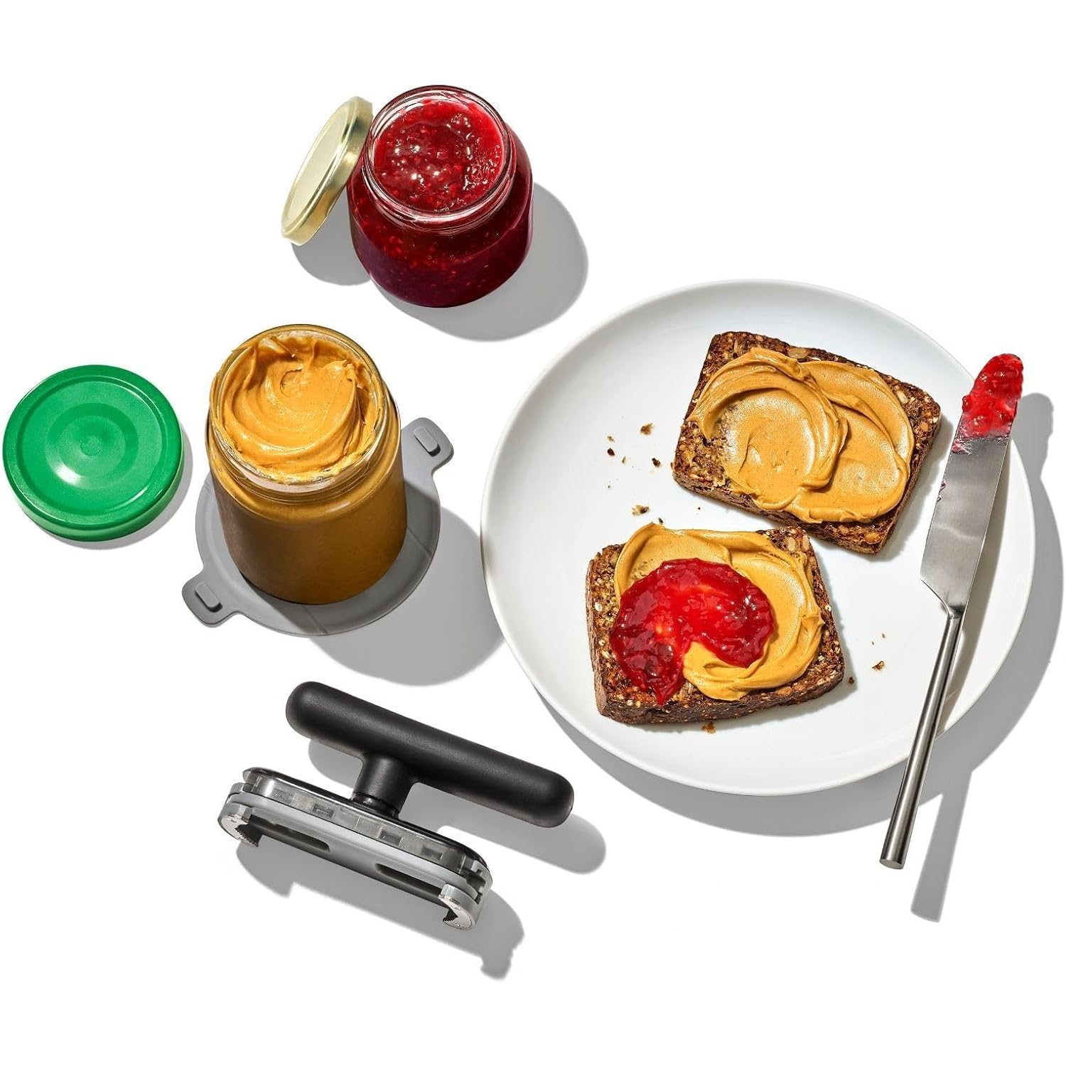 1Pc Adjustable Jar And Bottle Opener - Smoothly Adjustable Design, Comfortable Easy-Grip Handle, Multifunctional For Various Containers, Reliable Manual Can Opener For Hassle-Free Effortless Access