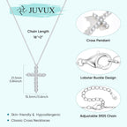 925 Sterling Silver Cross Necklaces for Women 18K Gold Plated Cubic Zirconia Cross Pendant Necklace Easter Baptism Religious Jewelry Minimalist Gift