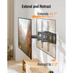Econome Tv Wall Mount For Most 26-65 Inch Tvs, Full Motion Tv Mount Swivel And Tilt, Wall Mount Bracket Max Vesa 400X400Mm, Holds Up To 99 Lbs, Fits 12” 16" Wood Studs.