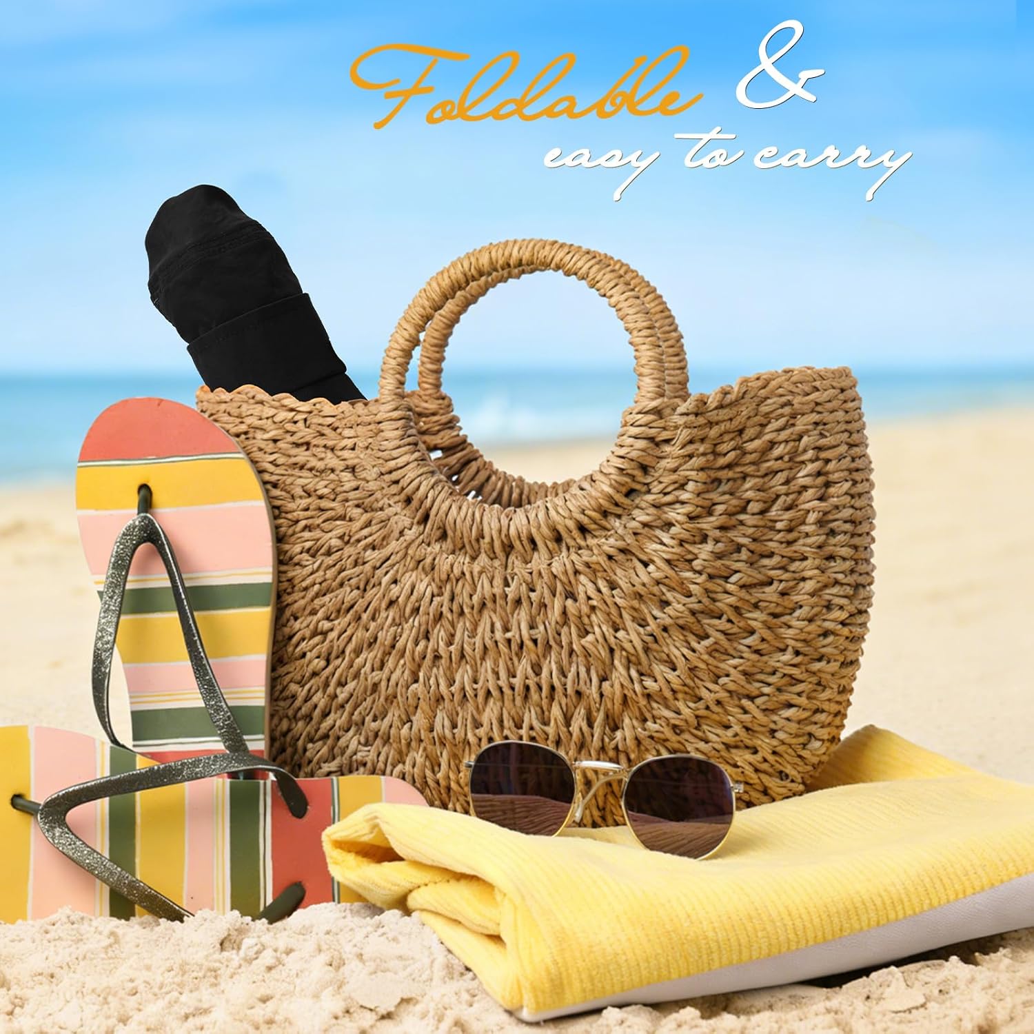 Pleneal Sun Hats for Women, UV Protection Wide Brim Ponytail Beach Hat Travel Packable Breathable Sun Hats UPF50+