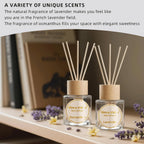 Reed Diffuser Set, Binca Vidou Lavender & Osmanthus Natural Perfume Scent Oil Diffusers With Sticks & Spray Bottle For Home Office Bathroom Aromatherapy Decor 1.69Oz X 2