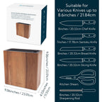 KITCHENDAO XL Acacia Wood Universal Knife Block with Slots for Scissors and Sharpening Rod, Safe, Space Saver Knives Storage Stand Display without Knives, Unique Slot Design to Protect Blade