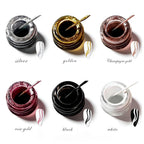 TWOEIGHT 6 Pcs 8 ML Gel Liner Polish Nail Art Set Chrome Metallic Glitter Soak Off Gel Polish Kit Nail Art Manicure Salon DIY at Home for Women (Silver Gold Rose Gold Purple Gold Black White)