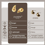 12 Pairs Chunky Gold Hoop Earrings for Women Trendy, Gold Plated Lightweight Hypoallergenic Stack, Thick Open Twisted Huggie Hoops Earring Set