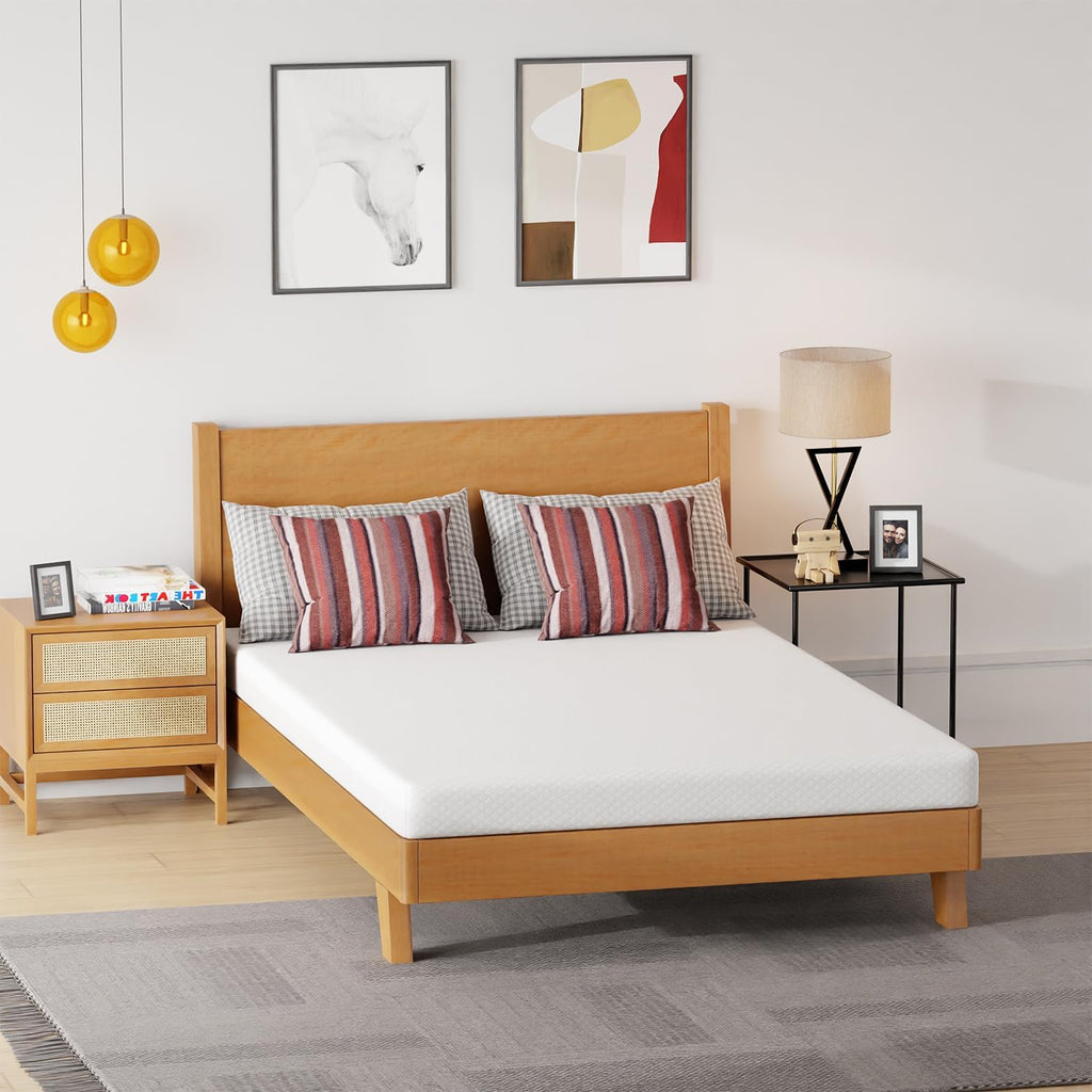 FDW | 5 Inch Full Mattress | Medium Firm | Gel Memory Foam Mattress | White | Bed in a Box, CertiPUR-US Certified | Pressure Relief, Cooling Ventilated Foam | Washable Removable Cover