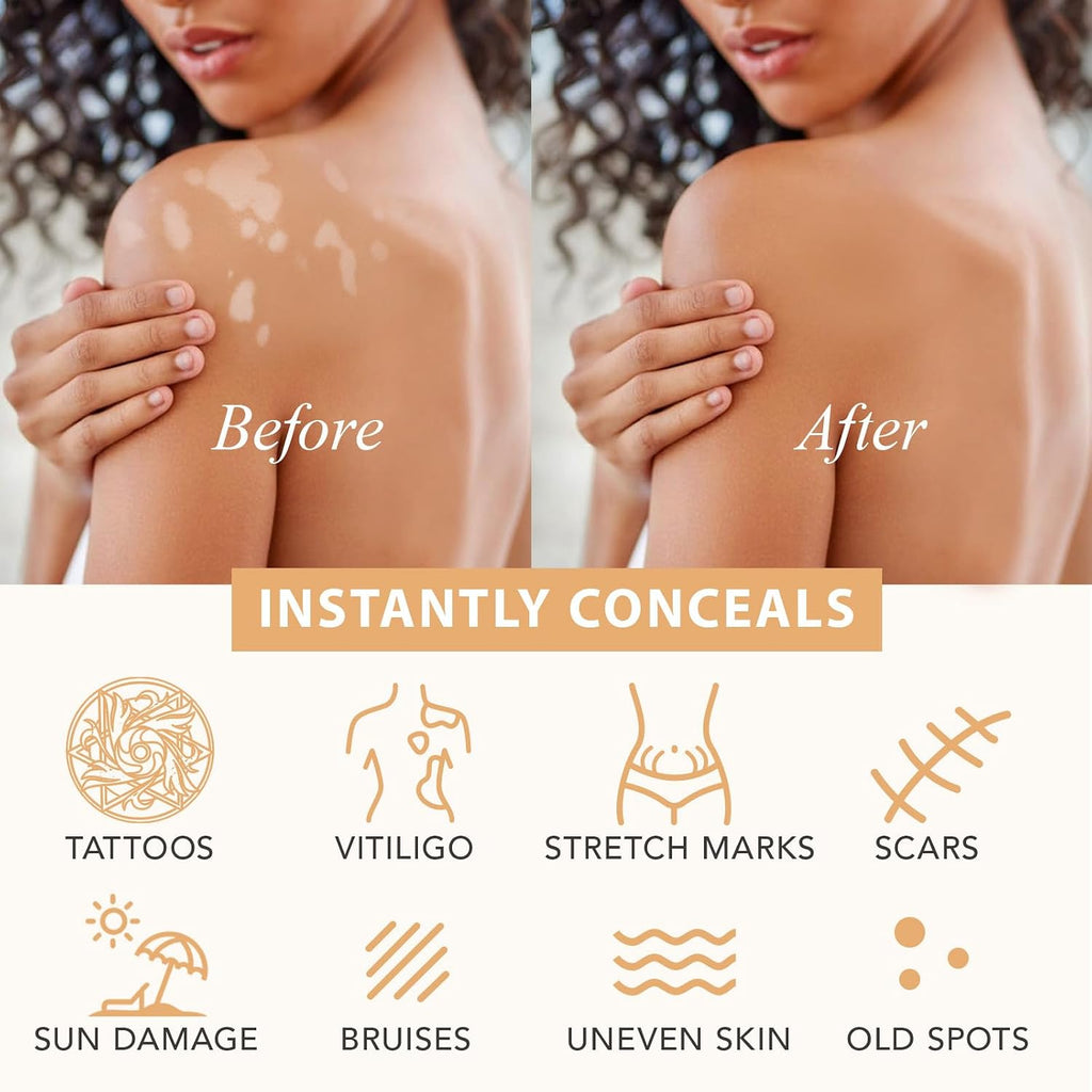 Leg Makeup Waterproof No Transfer,Legs Body Coverage Scar Tattoo Cover Up Makeup Waterproof Long Last Concealer For All Skin Tones. (1# Fairest Glow)
