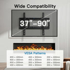 Pipishell Tilt TV Wall Mount Bracket Low Profile for Most 37-90 Inch LED LCD OLED Plasma Flat Curved TVs, Large Tilting Mount Fits 16"-24" Wood Studs Max VESA 600x400mm Holds up to 132lbs