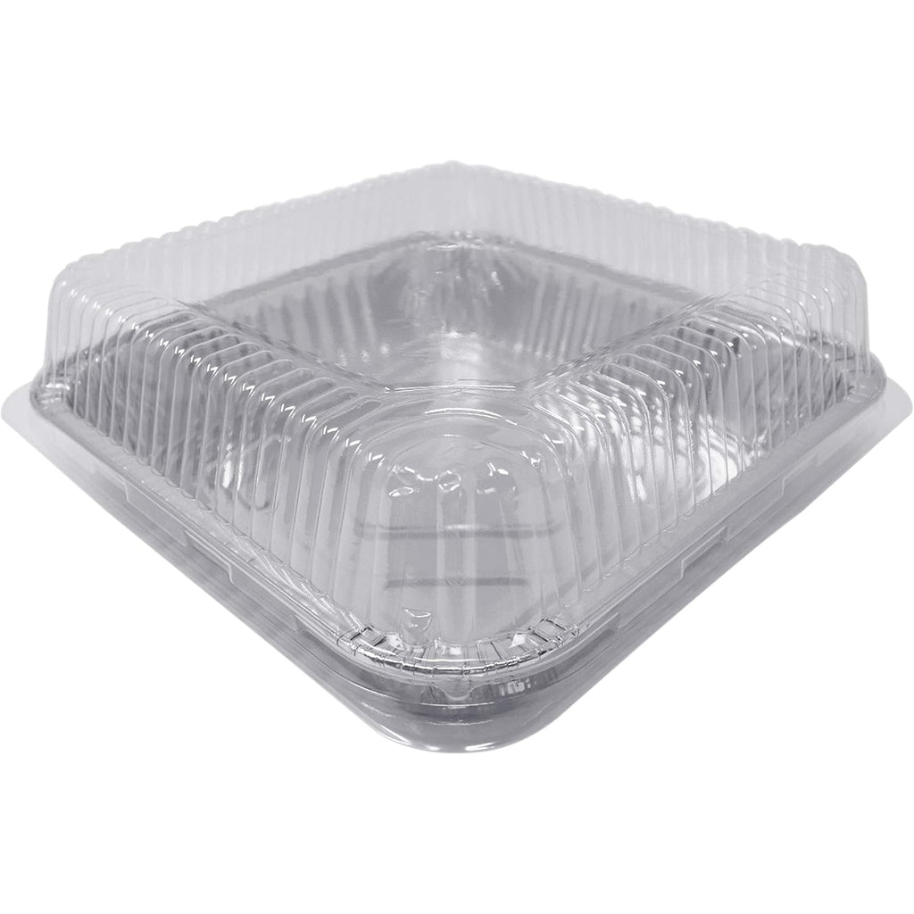 Fig & Leaf (35 Pack) 8” x 8” Square Baking Cake Pans with Plastic Dome Lids | Heavy Duty l Disposable Aluminum Foil Tins l Portable Food Containers l Perfect for Roasting Oven Toaster Cooking