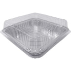 Fig & Leaf (35 Pack) 8” x 8” Square Baking Cake Pans with Plastic Dome Lids | Heavy Duty l Disposable Aluminum Foil Tins l Portable Food Containers l Perfect for Roasting Oven Toaster Cooking