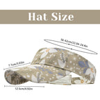 YAMEIZE Sun Visors for Women Men - Print Flower Running Golf Tennis Sun Hat Adjustable Ponytail Baseball Cap for Sport