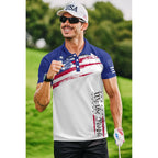 Mainfini Men'S Patriotic Polo Shirts Stretch Upf 50+ Short Sleeve Raglan American Graphic Golf Shirt (S-3Xl)