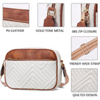 BOSTANTEN Quilted Crossbody Bags for Women Vegan Leather Purses Shoulder Handbags with Wide Strap