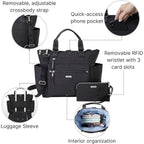 3-In-1 Convertible Backpack Tote Handbag - 15X12" Lightweight Travel Bag W/ Rfid Phone Wristlet