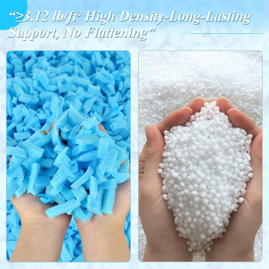 Bean Bag Filler, 5Lbs Gel Shredded Memory Foam Filling, High Density Refill & Replacement Foam For Bean Bag Chair, Pillow Stuffing, Couch Cushions, Dog Bed, Pouf Ottoman, Stuffed Animals, Arts Crafts