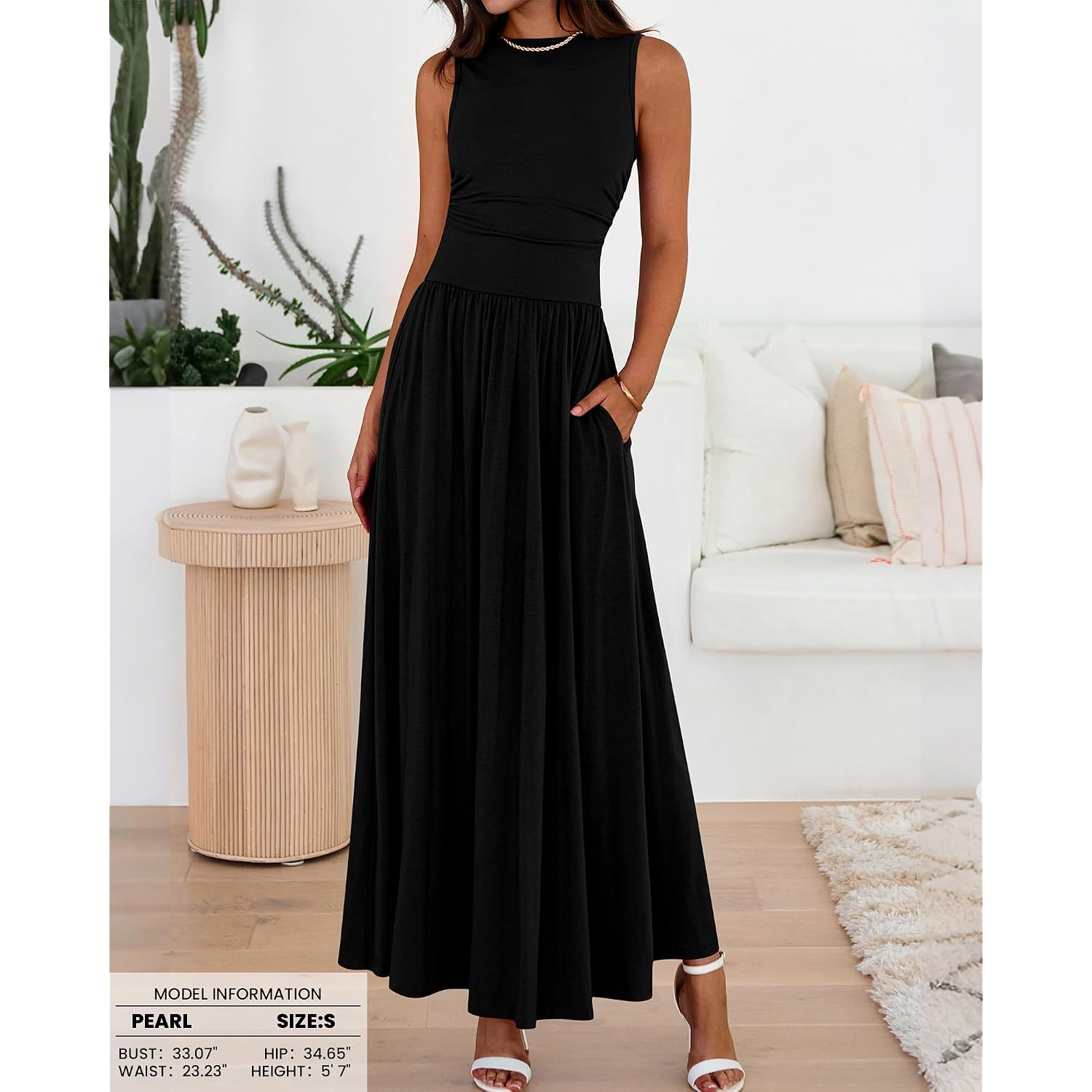 Btfbm Summer Maxi Dresses For Women 2026 Spring Sleeveless Casual Ruched High Waisted Long Sundress Flowy Beach Dress