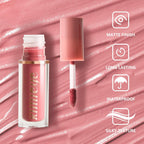 12Pcs Velvet Matte Liquid Lipstick Set, Waterproof Long Lasting Quick-drying Non-Stick Cup Nude Lip Stain Kit, Up to 24H Wear, Professional Lip Makeup Gift Kit for Women (SET A)