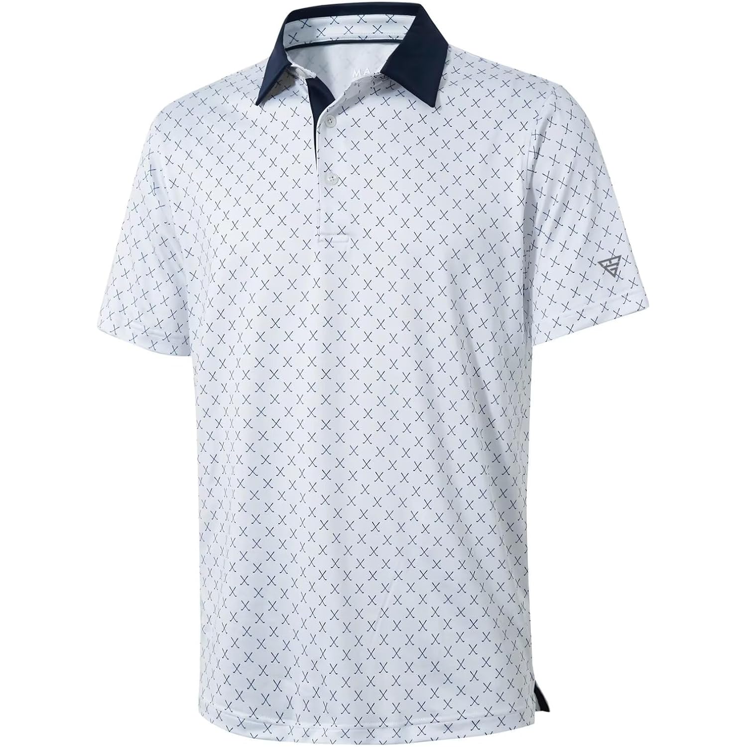 Golf Shirts For Men Dry Fit Short Sleeve Print Performance Moisture Wicking Polo Shirt