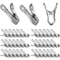 40 Pcs Garden Clips, Heavy Duty Stainless Steel Greenhouse Clamps, Greenhouse Clips For Netting, Have A Strong Grip To Hold Down The Shade Cloth Or Plant Cover On Garden Hoops Or Greenhouse Hoops
