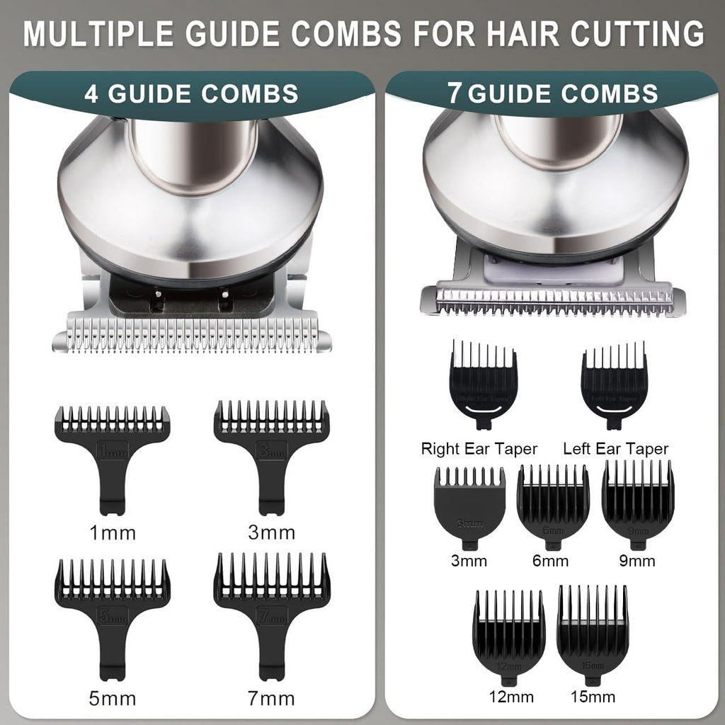 Hatteker Beard Trimmer For Men, Waterproof Hair Trimmer Electric Razor, Cordless Hair Clippers Shavers For Men, Shaving Kit For Nose Mustache Body Facial, Beard Grooming Kit 7 In 1
