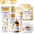 Collagen Skin Care Set, Anti Aging Skincare Set For Wrinkles & Fine Lines, Shrink Pores, Hydrate & Firm Skin, 7 Pcs Skincare Kits For Women With Cleanser, Toner, Serum, Cream, Eye Cream, 2 Pcs Masks.