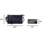 Bveyzi Genuine Leather Wristlet Purses For Women, Envelope Clutch Wallet Small Crossbody Bags For Dressy Evening