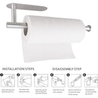 Paper Towel Holders for Kitchen,Paper Towels Bulk- Self-Adhesive Under Cabinet,Both Available in Adhesive and Screws,Stainless Steel