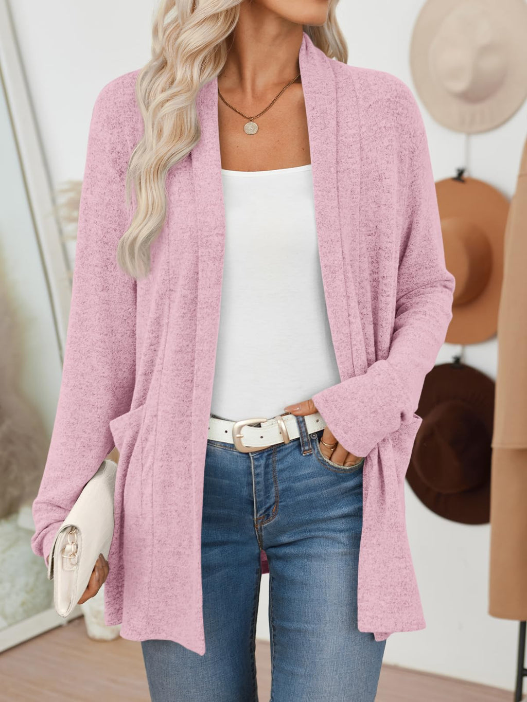 LILLUSORY Cardigan for Women Lightweight Cardigans Fall Fashion Outfits | Open Front Long Cardigan with Pockets, Business Casual Travel Outfits