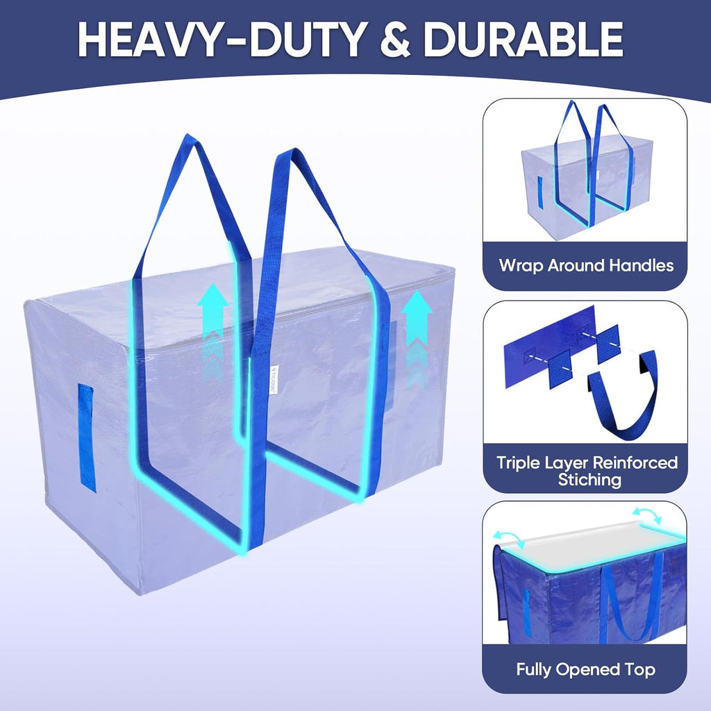 Ticonn 6 Pack Extra Large Moving Bags Heavy Duty, Packing Bags For Storage